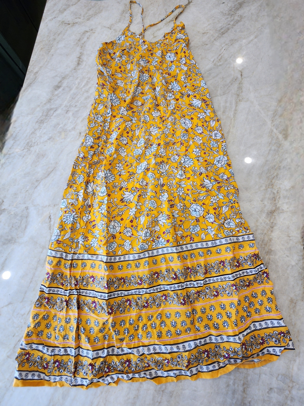 Women’s Yellow Floral Summer Dress XS Nwot